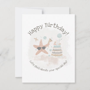 Cartes Pour Fêtes Annuelles Shell-abrate ! Anniversaire personnalisé de poisso