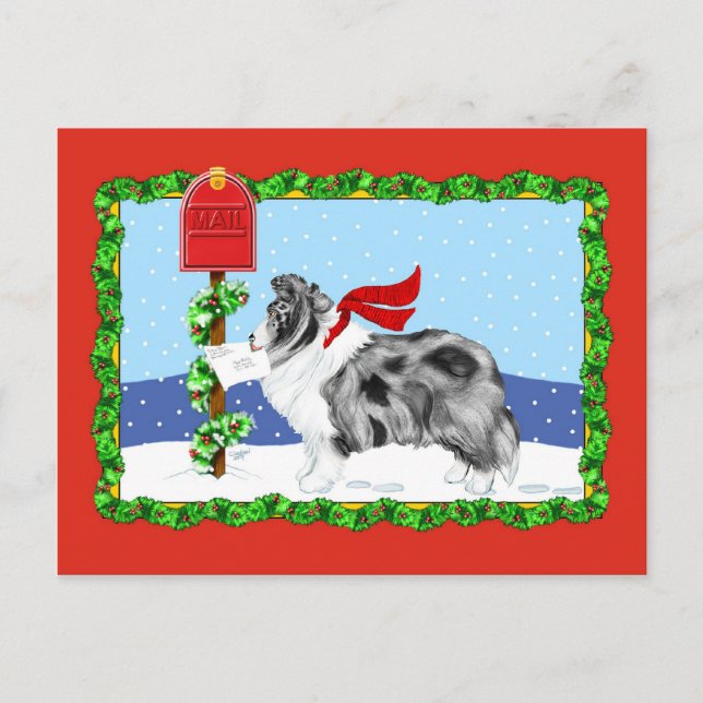 Cartes Pour Fêtes Annuelles Shelter Christmas Mail Bi Blue (Devant)