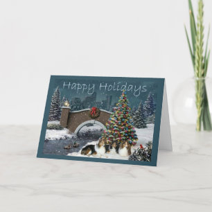 Cartes Pour Fêtes Annuelles Sheltie Christmas Card Soirée