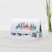 Sheltie Dogs tirant Red Sleigh