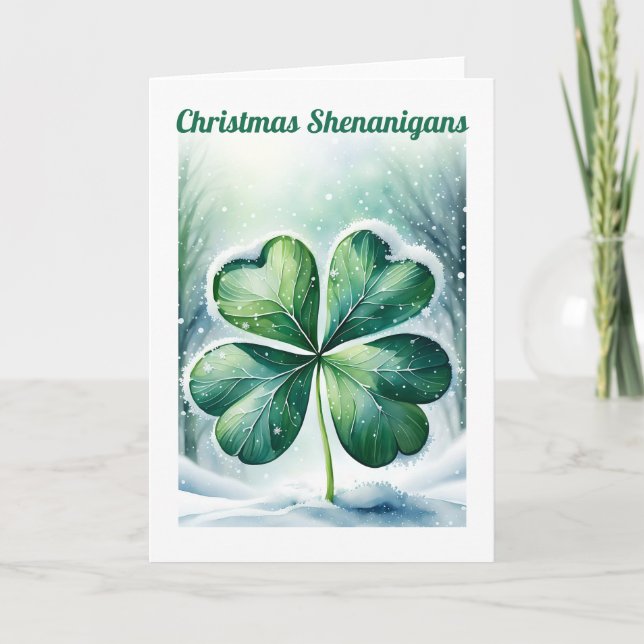 Cartes Pour Fêtes Annuelles Shenanigans de Noël irlandais Personnalisé (Devant)