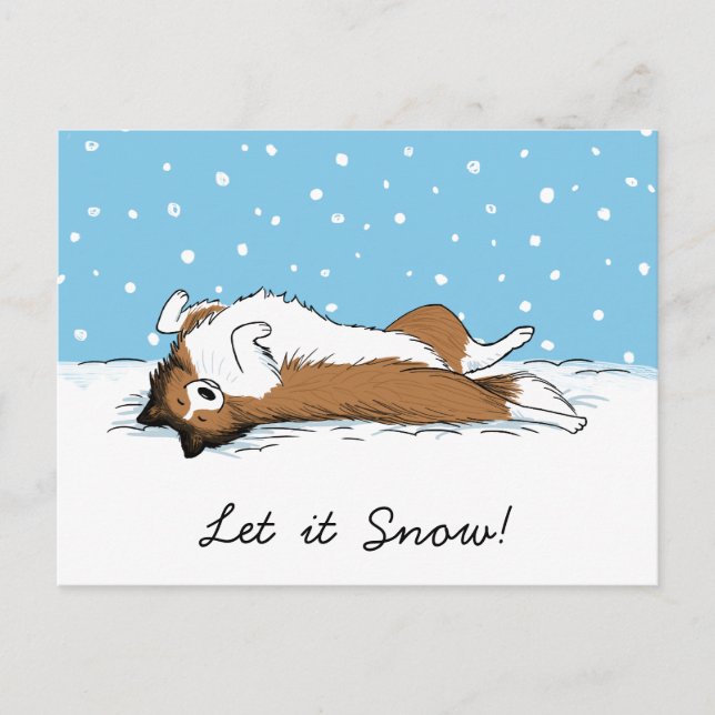 Cartes Pour Fêtes Annuelles Shetland Sheepdog Chien de Neige - Vacances Shelti (Devant)