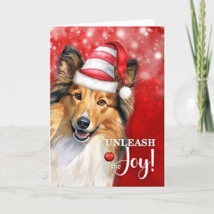 Cartes Pour Fêtes Annuelles Shetland Sheepdog déchaîne la joie Noël