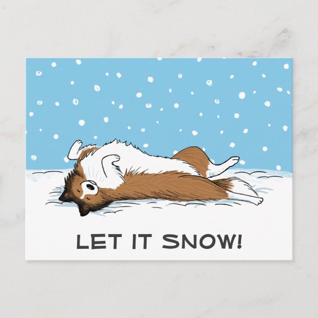 Cartes Pour Fêtes Annuelles Shetland Sheepdog Let it Snow Shelter Chien vacanc (Devant)