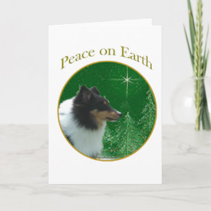 Cartes Pour Fêtes Annuelles Shetland Sheepdog Peace