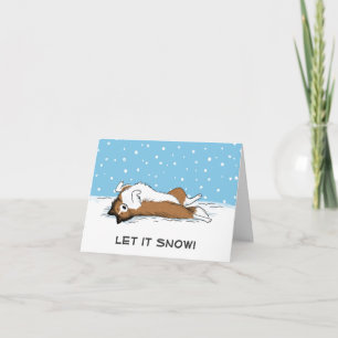 Cartes Pour Fêtes Annuelles Shetland Sheepdog Shelter Let it Snow Dog Holiday