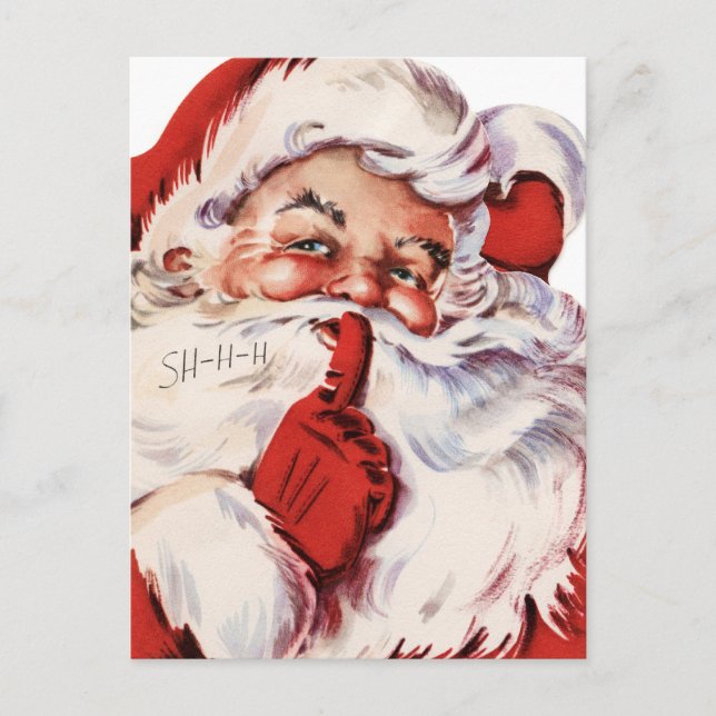 Cartes Pour Fêtes Annuelles Shhh de Santa Say (Devant)