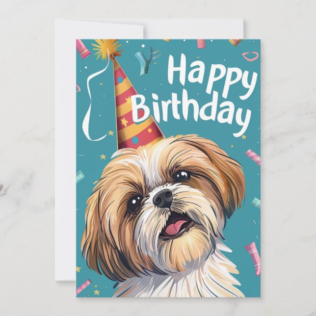 Cartes Pour Fêtes Annuelles Shi Tzu Joyeux anniversaire (Devant)