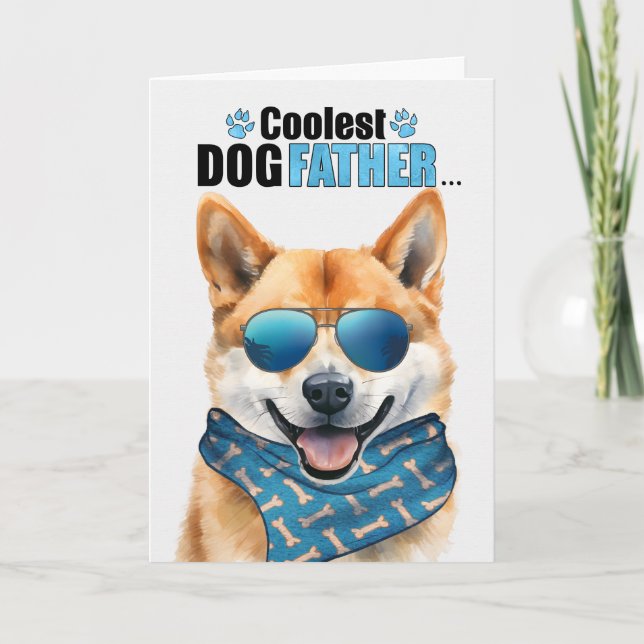 Cartes Pour Fêtes Annuelles Shiba Inu Chien Coolest Papa Fête des pères (Devant)