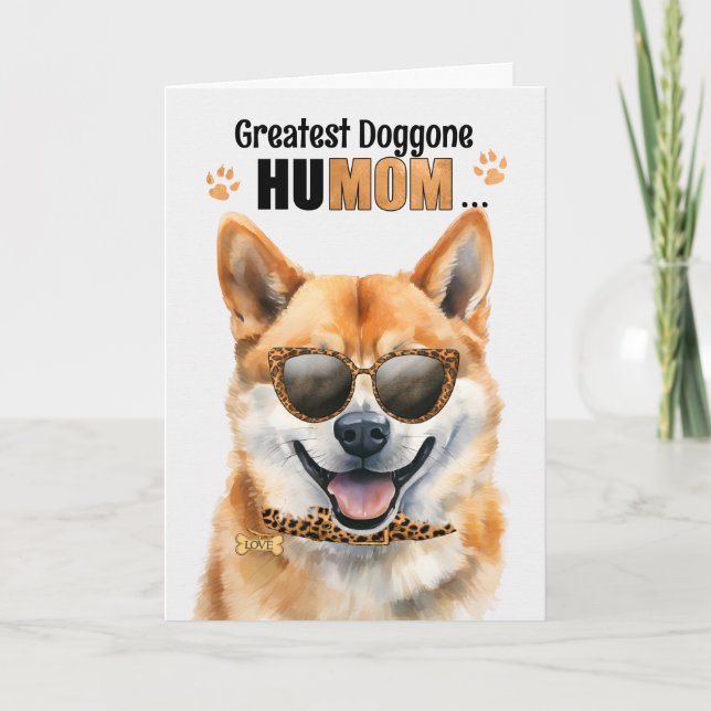 Cartes Pour Fêtes Annuelles Shiba Inu Chien le plus grand HuMOM Fête des Mères (Devant)