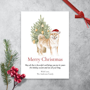 Cartes Pour Fêtes Annuelles Shiba Inu et Christmas Tree Pet Dog