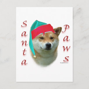 Cartes Pour Fêtes Annuelles Shiba Inu Père Noël Paws
