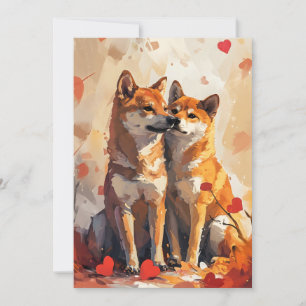 Cartes Pour Fêtes Annuelles Shiba Inu Saint-Valentin 