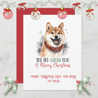 Cartes Pour Fêtes Annuelles Shiba Inu Whimsical Christmas |