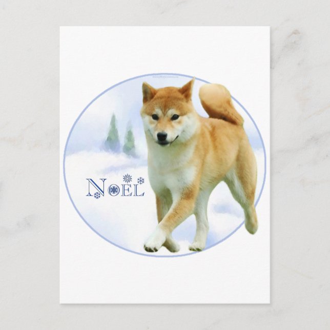 Cartes Pour Fêtes Annuelles Shiba Noel (Devant)