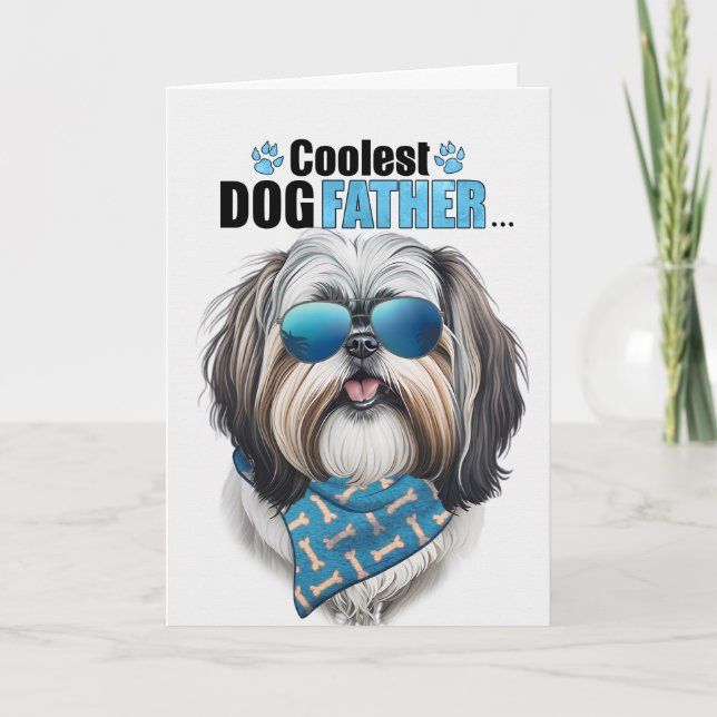 Cartes Pour Fêtes Annuelles Shih Tzu Chien Coolest Papa Fête des pères (Devant)