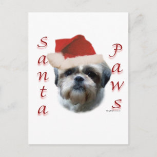 Cartes Pour Fêtes Annuelles Shih Tzu Père Noël Paws