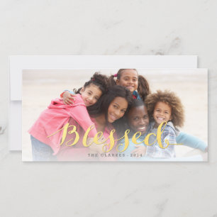 Cartes Pour Fêtes Annuelles Shiny Blessings Modern Holiday Photo Card