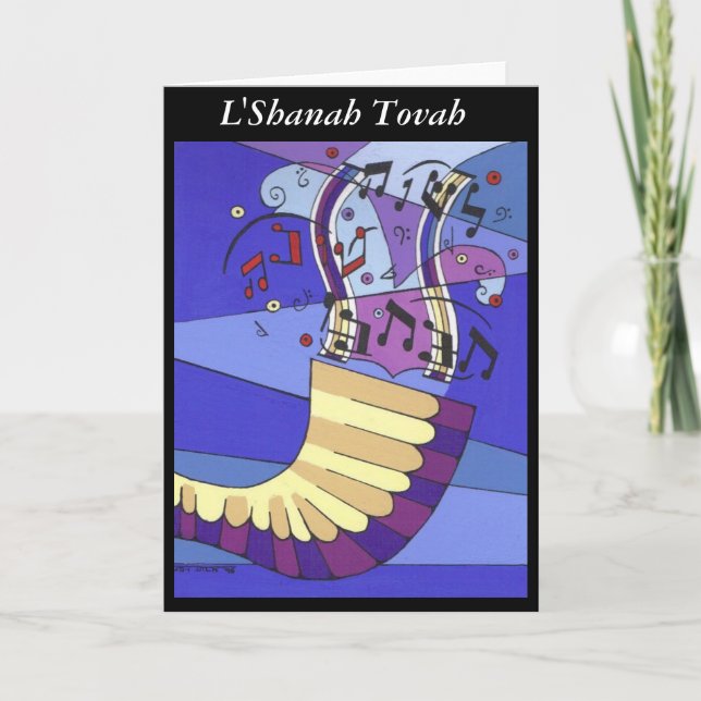 Cartes Pour Fêtes Annuelles Shofar Rosh Hashanah, L'Shanah Tovah (Devant)