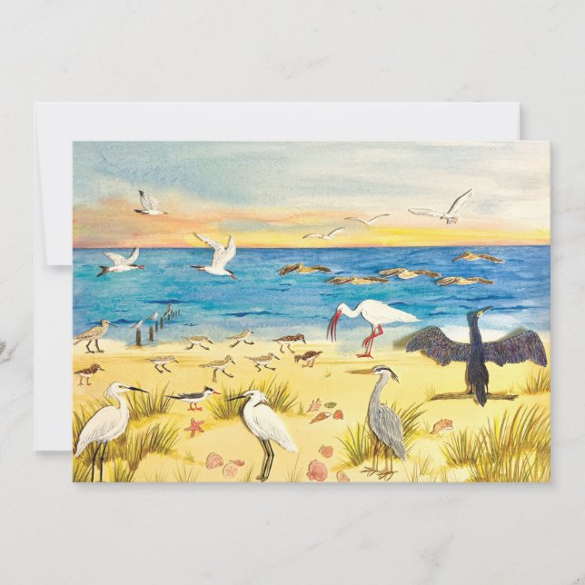 Cartes Pour Fêtes Annuelles Shoreline Flat Card (Devant)