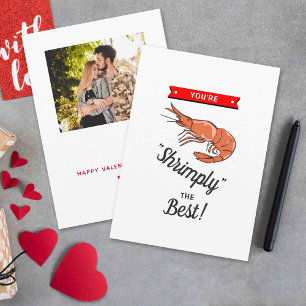 Cartes Pour Fêtes Annuelles "Shrimply The Best" Funny Whimsy Saint-Valentin