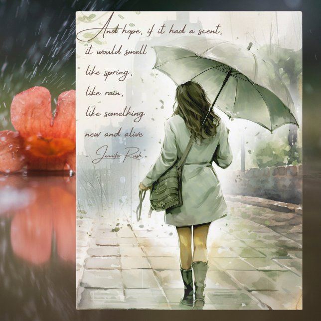 Cartes Pour Fêtes Annuelles Si Hope avait une aquarelle inspirante au parfum (Créateur téléchargé)