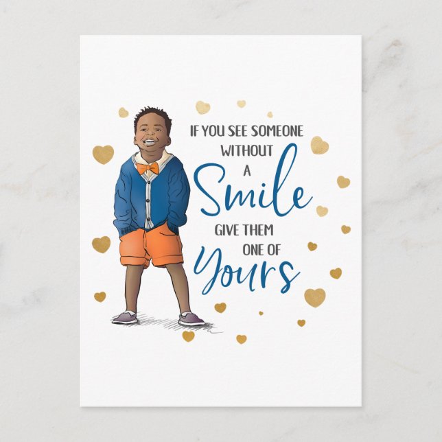 Cartes Pour Fêtes Annuelles Si vous voyez quelqu'un sans sourire (Devant)