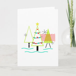 Cartes Pour Fêtes Annuelles siècle moderne arbres de noël rétro