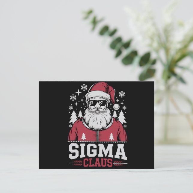 Cartes Pour Fêtes Annuelles Sigma Claus Cool Santa Noël Rizz Rizzler Mème (Debout devant)