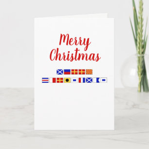 Cartes Pour Fêtes Annuelles Signal Nautique Drapeau Joyeux Noël