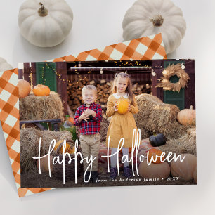 Cartes Pour Fêtes Annuelles Signature moderne Script Happy Halloween photo