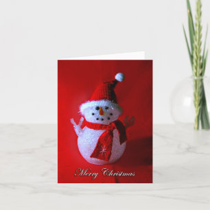 Cartes Pour Fêtes Annuelles SIGNE DE LA PAIX ROUGE Snowman (Joyeux Noël)