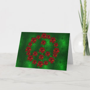 Cartes Pour Fêtes Annuelles Signe de paix de poinsettia