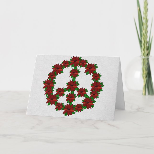 Cartes Pour Fêtes Annuelles Signe de paix de poinsettia (Devant)