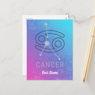 Cartes Pour Fêtes Annuelles Signe du zodiaque Cancer Horoscope Constellation