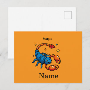 Cartes Pour Fêtes Annuelles Signe du zodiaque Scorpion Horoscope Pop Art Migno