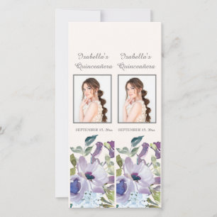 Cartes Pour Fêtes Annuelles Signets de Quinceañera à fleurs poussiéreuses de l