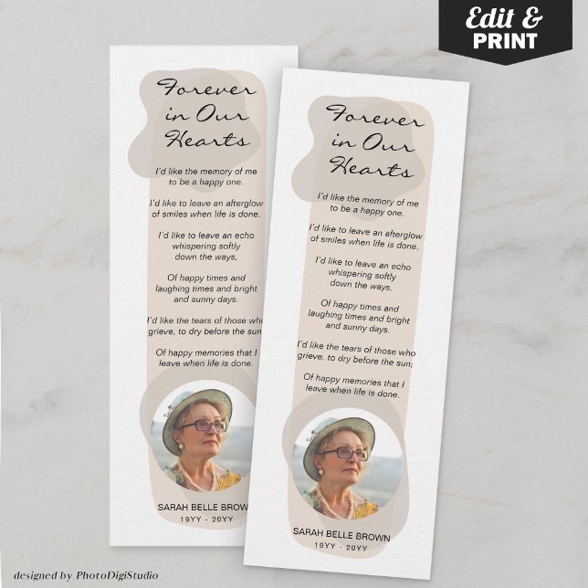 Cartes Pour Fêtes Annuelles Signets funéraires commémoratifs sur mesure esthét (Aesthetic Custom Photo Funeral Memorial Bookmarks Post-it Notes)