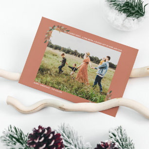 Cartes Pour Fêtes Annuelles Silent Night Hope and Love Holly Plaid Religieux