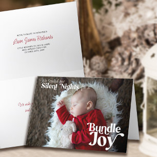 Cartes Pour Fêtes Annuelles Silents Nights Bundle Joy Baby Photo de Noël