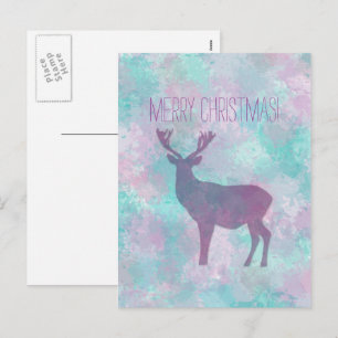 Cartes Pour Fêtes Annuelles Silhouette de cerf Simple abstrait Winter Mignonne