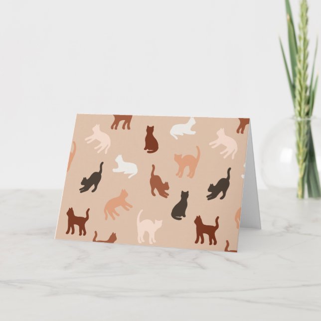Cartes Pour Fêtes Annuelles Silhouette de chat (Devant)