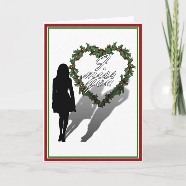 Cartes Pour Fêtes Annuelles Silhouette de la femme disparue homme Noël (Devant)