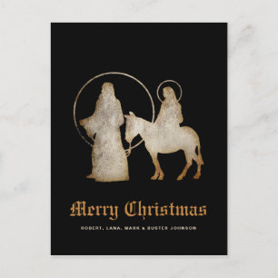 Cartes Pour Fêtes Annuelles Silhouette de la Nativité de Noël
