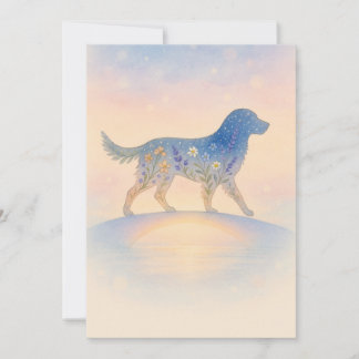 Cartes Pour Fêtes Annuelles Silhouette de l'animal de compagnie Fleur sauvage 