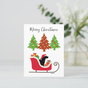 Cartes Pour Fêtes Annuelles Silhouette de Noël Black Labrador