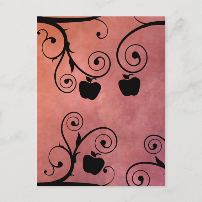 Cartes Pour Fêtes Annuelles Silhouette de pomme pour Roch Hachana (Devant)