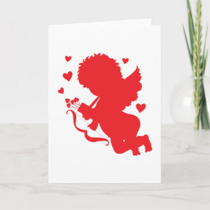 Cartes Pour Fêtes Annuelles Silhouette rouge cupide