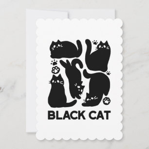 Cartes Pour Fêtes Annuelles Silhouettes de chat noir - Design Feline mignon