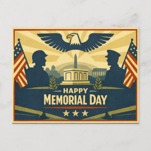 Cartes Pour Fêtes Annuelles Silhouettes patriotiques Jour du Souvenir